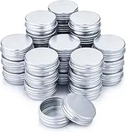 28 Pcs 15 ML Metal Round Aluminum Tin Jars 1/2 Ounce Aluminum Tin Cans with Screw Lid, Lip Balm Containers for Lip Balm, Eye Shadow, Creams (Silver)