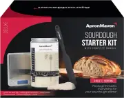 Deluxe Sourdough Starter Kit - 34 Oz Large Jar with Scale, Cloth Cover, Feeding