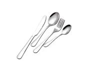 Stainless Steel Flatware Set with Knives Forks Spoons - SILVER