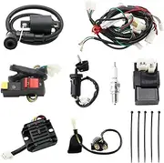 PRO BAT Complete Electrics Wiring Harness D8EA Spark Plug CDI Ignition Coil Kits for Chinese Dirt Bike 150cc 200cc 250cc Zongshen Loncin