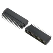 Card Edge Connector Black Socket Straight Connection 30 Pin 2.54mm Pitch, 2 Pcs