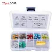 Essential Automotive Fuse Assortment Kit 70 High Quality Mini Blade Type Fuses