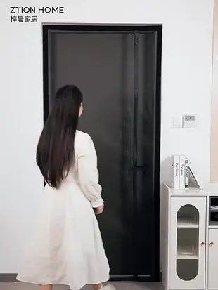 日本進口MUJIΕ側開門簾家用臥室自吸紗門窗魔術貼免打孔