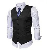 Mens Formal Business Vest for Suit or Tuxedo 3X-Large Black