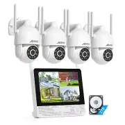 ANRAN 5MP Wifi Security Camera System 12'' NVR Monitor 2TB PTZ Camera IR Audio