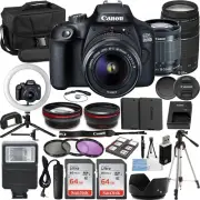 Canon 2000D Vlogger Kit:18-55mm & 75-300mm Lenses, 2x64GB Card,Ring Light,+More