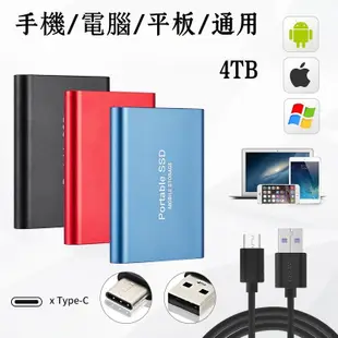 現貨 高速SSD行動固態硬盤 送轉接頭 USB3接口1T/2T/4T 移動固態硬盤 存放更多小秘密 外接式硬碟 固態硬碟