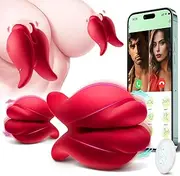 Vibrator Sex Toys Nipple Toys for Women - Nipple Clamps BDSM Toys Clitoral Stimulator with 10 Vibrating Mode, Remote Control Adult Toys for Women Couples Pleasure (Red)