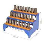 Metal Chuck Holder Shelf Storage Rack 24Pcs Cart Tools Case CNC Machine Parts