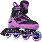 JIFAR Skates Children's Inline Skates for Kids and Youth, Adjustable Kids Roller Skates with Full Light Up Wheels for Girls Boys, Indoor&Outdoor Ice Skating Equipment