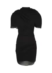 Jacquemus La Robe Castagna Draped Chiffon Mini Dress - Black - 36 (UK8 / S) 36 (UK8 / S)