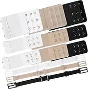 [GSKQCRPR] 12-Pack Bra Extenders Set (White/Nude/Black 4 Each) - Soft Elastic Comfort Clasp Extensions for Bras, Seamless Strap Adjusters for Sports Bras & Everyday Wear (3-Tone Multi-Pack), Multicolour