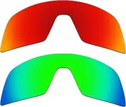 [Alphax] 2 Fire Red & Green Pcs Polarized Replacement Lenses for Oakley Sutro OO9406 Sport Sunglsses