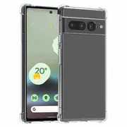 For Google Pixel 8 Clear Case Shockproof Tough Gel Transparent Air Cushion Heavy Duty Phone Back Cover (Crystal Clear)