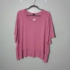 Torrid Ruffle Tee Top size 5 or 5X, NEW! Mauve Pink Raw Hem Boho Relaxed Cotton