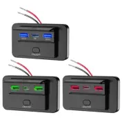12V-24V Vehicle Truck Car Charging Socket Adapter Double USB QC3.0 & Type C PD