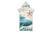 Microfiber Surf Poncho Quick Dry Pool Swim Beach Towel with Hood-Style 4
