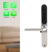 Password Fingerprint Lock Adjustable Doorknob Silver Waterproof For Apartmen WTD