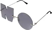 [CHILDWEET] 1pair Fashionable Letter Sunglasses for Men Women Stylish Alphabet Shades for Parties Festivals Frame Grey Lenses Photo Prop for Special Occasions
