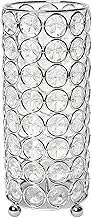 Elegant Designs HG1003-CHR Elipse Crystal Decorative Flower Vase, Candle Holder, Wedding Centerpiece, 7.5 Inch, Chrome