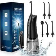 Cordless Water Flosser for Teeth, 300ML 3 Modes 5 Jet Tips Portable Electric ...