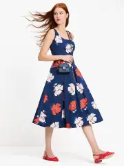 Dotty Floral Faille Dress