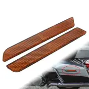 Pair Amber Reflectors Hard Saddlebag Side Latch Covers For Harley Touring 93-13
