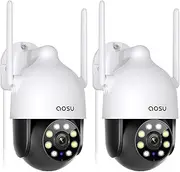 AOSU 2K Outdoor Security Camera with 360° Pan-Tilt, WiFi Camera Surveillance, Preset Timed Cruise, Auto Strike-Out, Full Color Night Vision, 2-Way Audio,