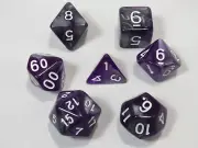 NEW RPG / D&D Dice Set of 7 - Crystal Purple / Silver
