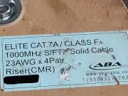 ABA Cable 23/4P Cat7A 1000MHz S/FTP Shielded Riser Network Cable White /50ft