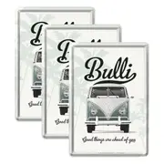 3PK Nostalgic Art Metal Postcard Volkswagen Good Things Are Ahead Of You 10x14cm