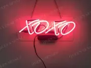 XOXO Heart Pink Acrylic 14" Neon Light Sign Lamp Bedroom Gift Room Wall Decor