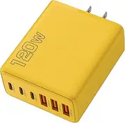 Fast Charging USB Wall Charger | Multiport Phone Adapter 120W USB Wall Charger | Compact Type-C International Wall Plug Fast Charging Charger Block for Tablets