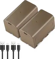 NEEWER 2Pcs NP-F750 7000mAh Replacement Batteries, 5.4Hrs Full Charge Time with USB Type C Port/Cable, Rechargeable Camera Camcorder Video Light Monitor Battery for Sony NP-F550 F750 F950 F970