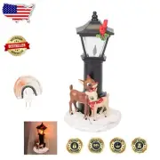 Adorable Flickering Night Light Featuring Rudolph & Clarice - 7.25 inches