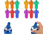 12 PCS Manual Easy Can Opener Colorful Drink Can Protector Cap Leakproof Soda Top Ring Opener Tool for Pop Coke Beer Tab, Premium Plastic Shields Can Openers Can Prevent Dust at The Party, BBQ, Beach