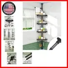 Rustproof 4-Tier Shower Caddy Corner Organizer - Adjustable Tension Pole, Black