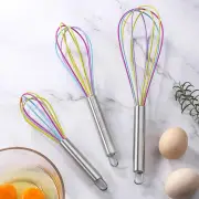 Stainless Steel Balloon Wire Silicone Whisk Manual Egg Beater Mixer Whisk Mix$k