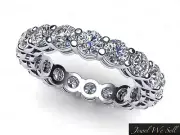 2.40Ct Round Diamond Shared Prong Gallery Eternity Band Ring 950 Platinum F VS2