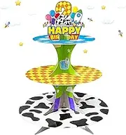 Cartoon Story Cupcake Stand 2nd Cardboard Cake Stand Dessert Tower Holder for Toy Theme Birthday Decoration Baby Shower Party Supplies