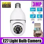 E27 Light Bulb Camera Wi-Fi Wireless Smart Home Security IR Night 360° 1080P IP