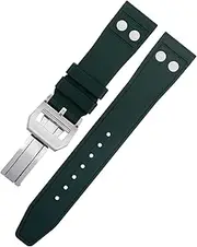 [GUMMMY] 22mm Nature Fluororubber FKM Rubber With Rivet Watchband For IWC Strap Big Pilot Mark Portugieser Soft Wristband