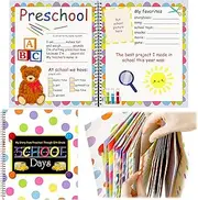 Motipuns School Memory Book Photo Album for Kids, School Years Keepsake Book Album Scrapbook from Preschool Through 12th Grade with 14 Pocket for Storage Portfolio Every Grade Pictures (Polka Dots)