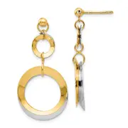 14K Two-Tone Polished Circle Reversible Post Earrings