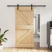 Sliding Door with Hardware Set 95x210 cm Solid Wood Pine,Doors 33.43KG-3202985