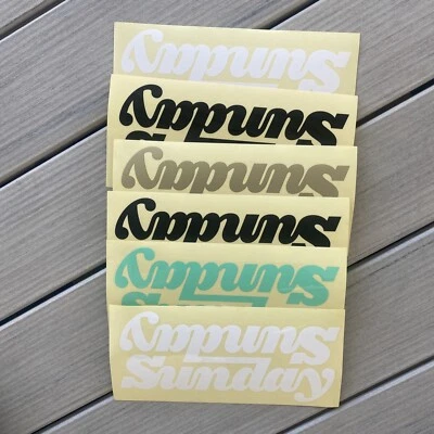SUNDAY BMX CLASSY LOGO DOWNTUBE BICYCLE STICKER GOLD MINT BLACK WHITE DECALS