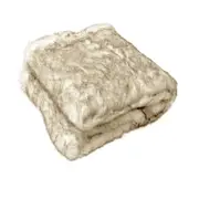 Radisson Husky Taupe & Cream Luxury Faux Fur Throw Rug 127 x 152 cm