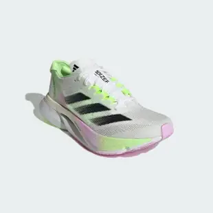 【adidas 愛迪達】Adizero Boston 12 W 女 慢跑鞋 運動 路跑 中長距離 馬牌底 白綠紫(IG3328)