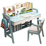 書架 ● 實木 書桌書架 一體 寫字課桌椅簡約 家用 男孩臥室昇降兒童學習桌