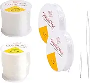 DAITET Elastic Thread Beading Bracelet Strong & Stretchy Clear Crystal String Elastic Thread Beading Bracelet Cord for Jewelry Making Bracelet Beading Thread 4 Rolls